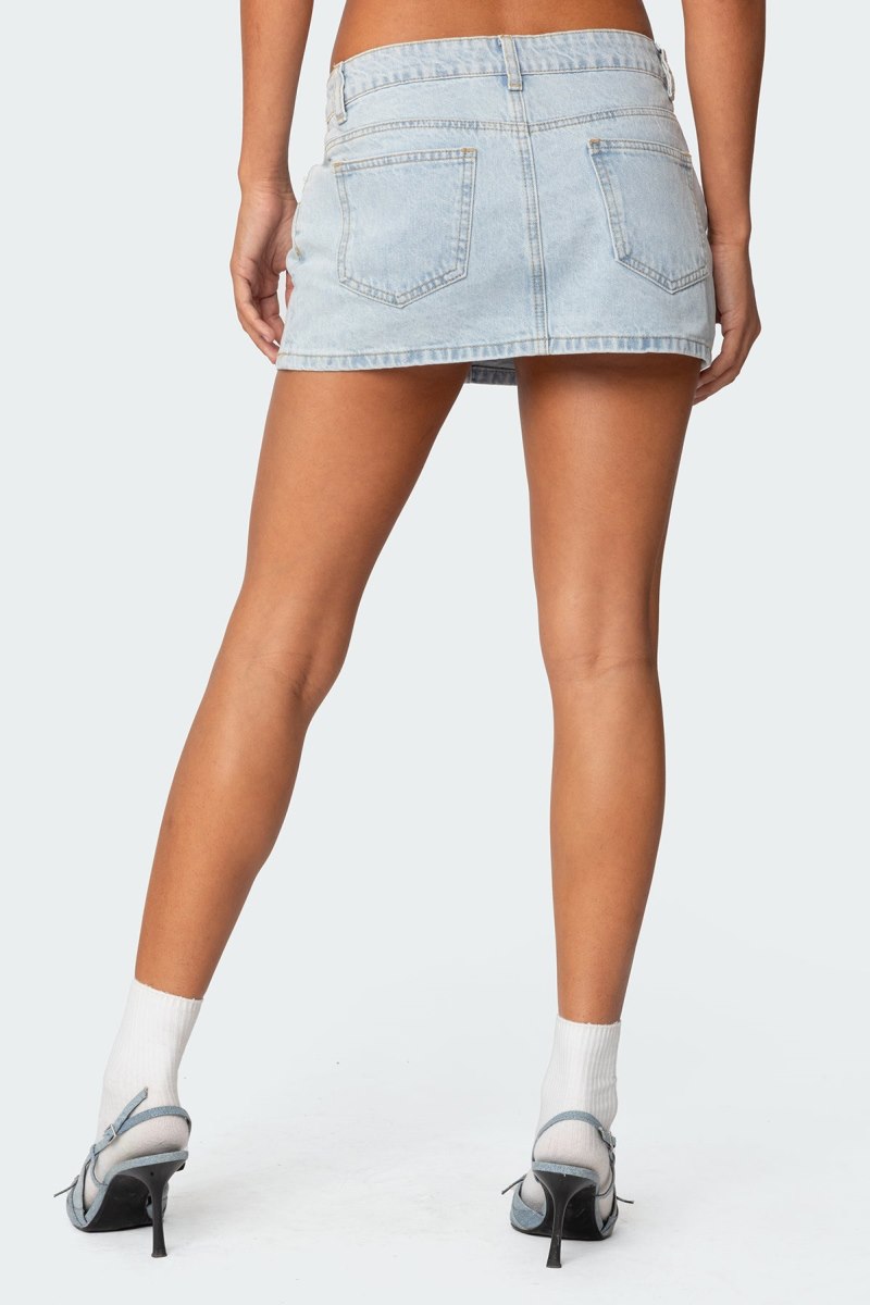 Edikted Chiara Denim Micro Skirts Black Washed | USA MK342104A9