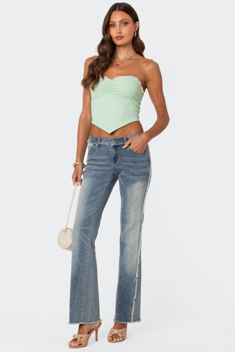 Edikted Cinched Strapless Triangle Strapless Tops Mint | USA DB463926Y3