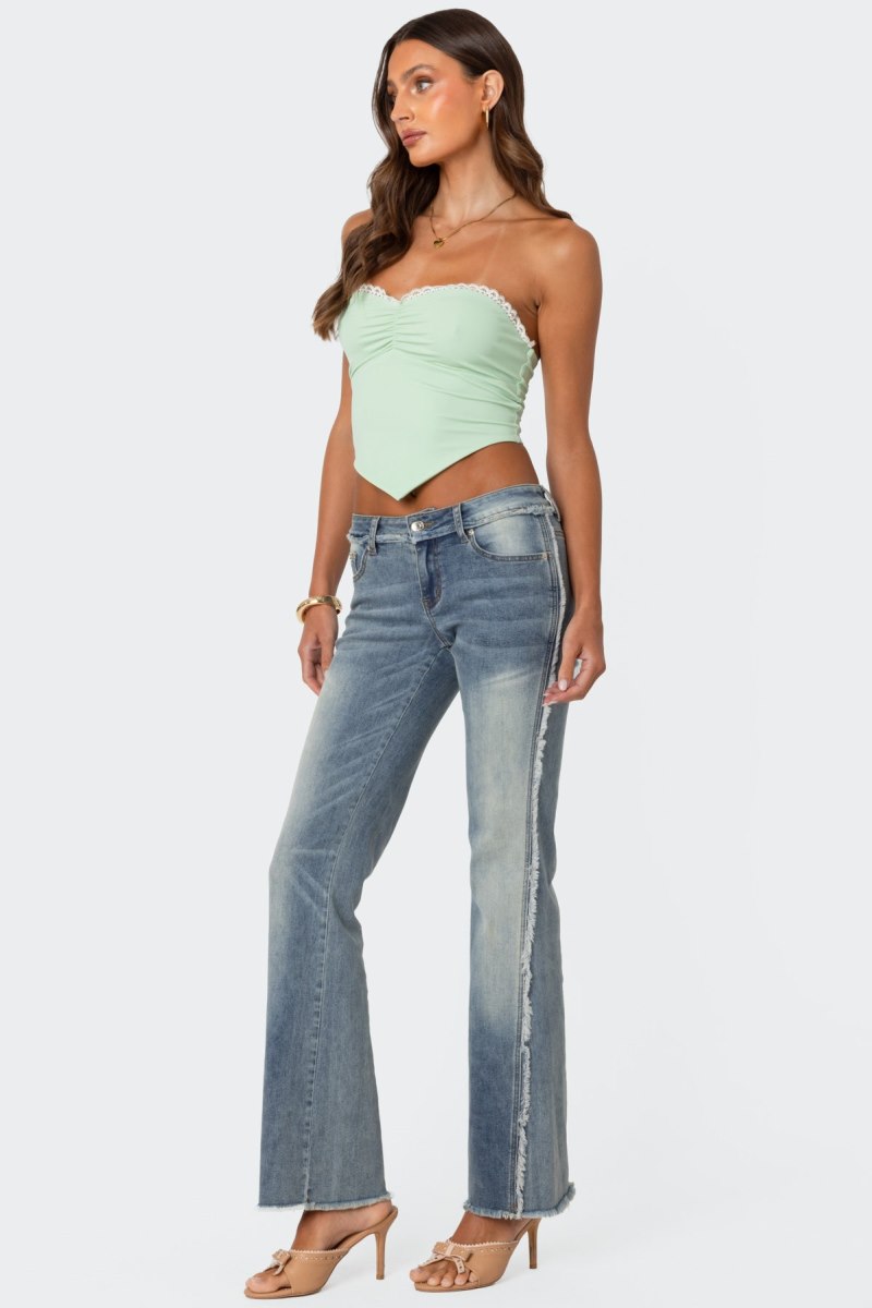 Edikted Cinched Strapless Triangle Strapless Tops Mint | USA DB463926Y3