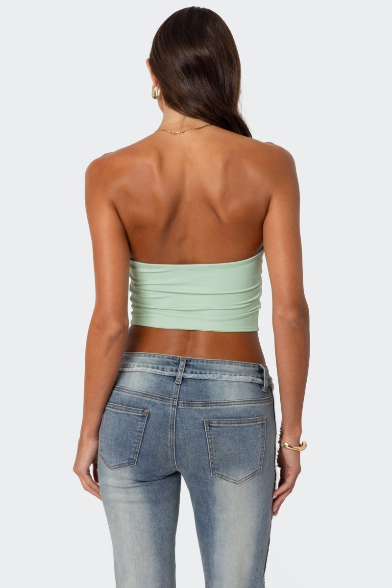 Edikted Cinched Strapless Triangle Strapless Tops Mint | USA DB463926Y3