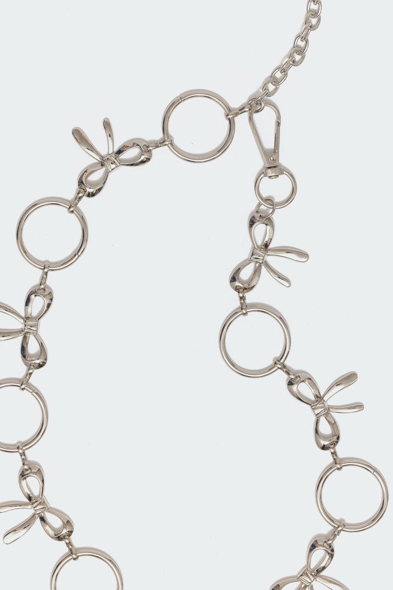 Edikted Circle & Bow Chain Belts Silver | USA QP737583A3