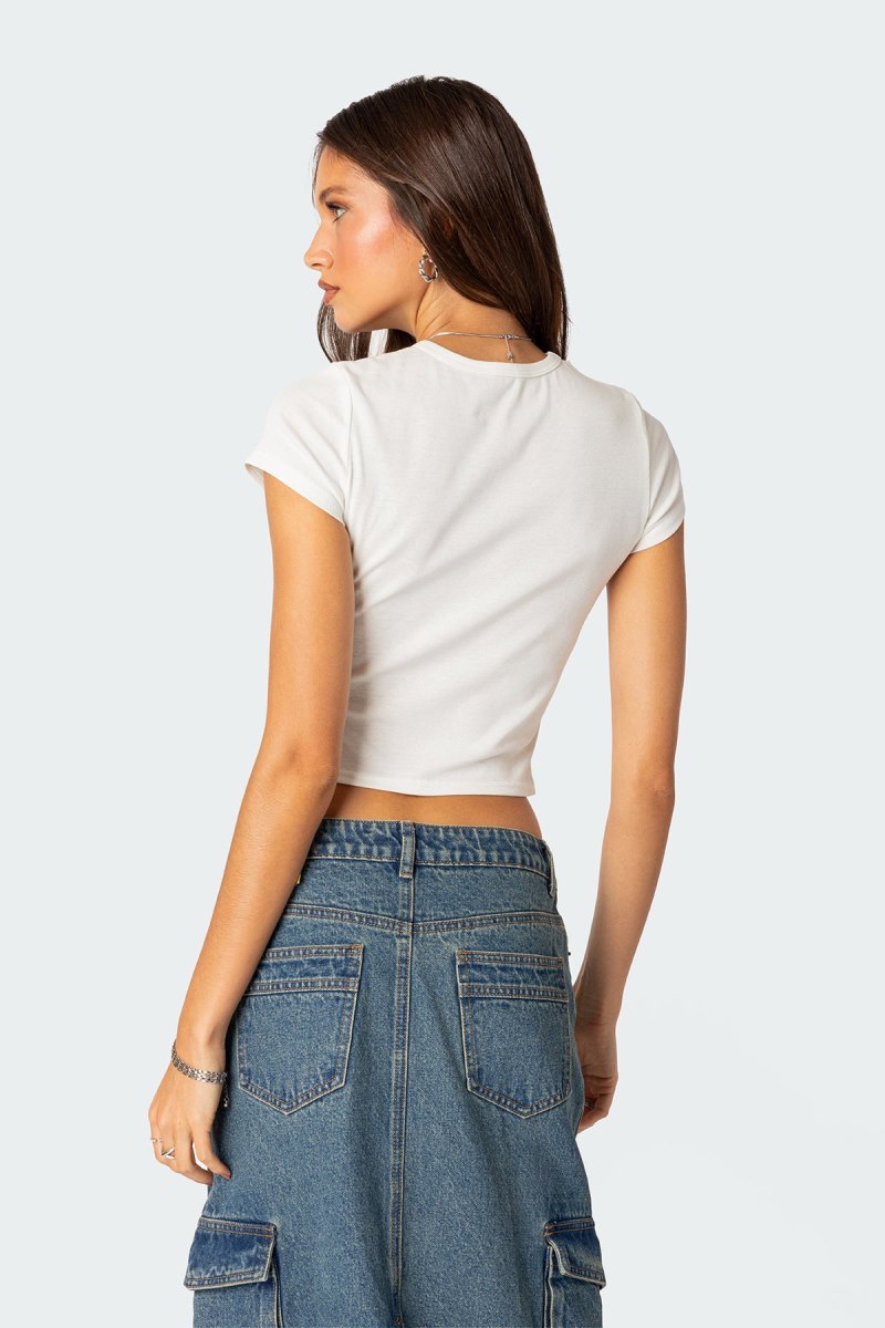 Edikted City Lovers T-Shirt Graphic Tops White | USA IM880758S8