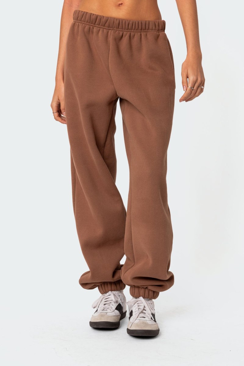 Edikted Clark Oversized Sweatpants Pants Brown | USA EL979857N9
