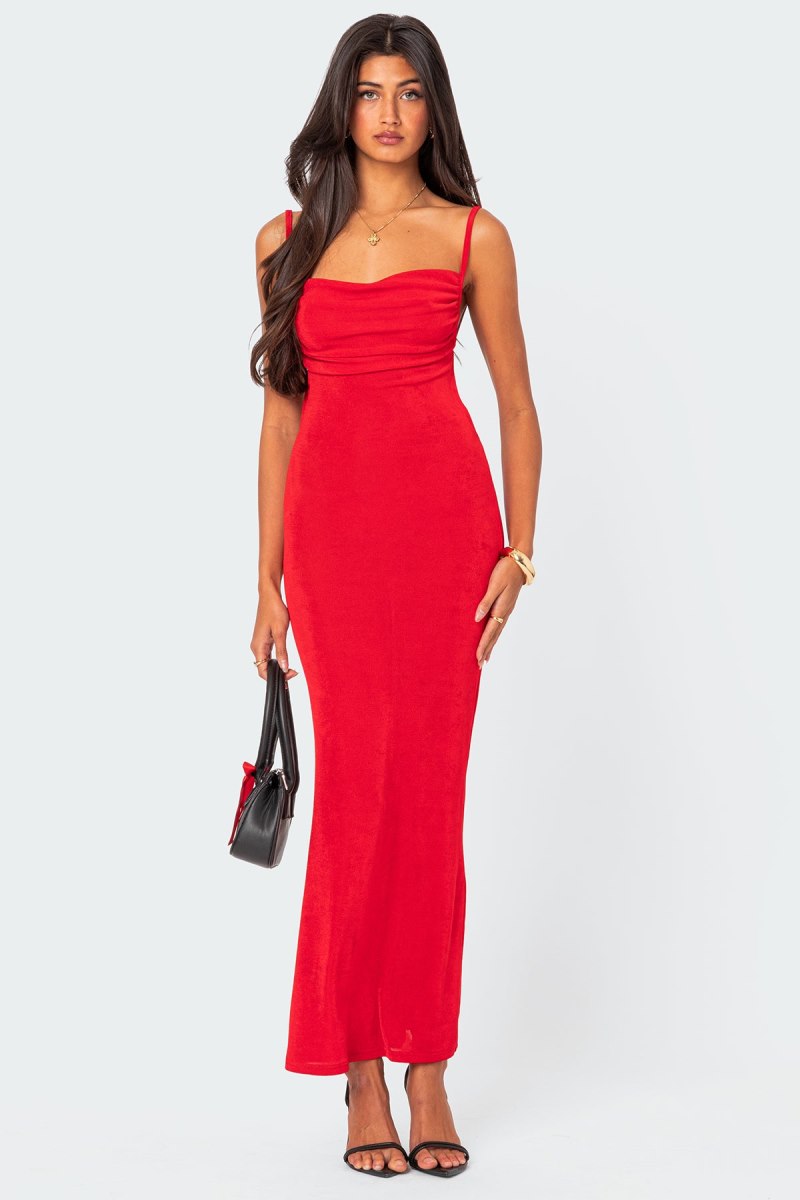 Edikted Clea Open Back Maxi Dress Maxi Dress Black | USA OM741864M0