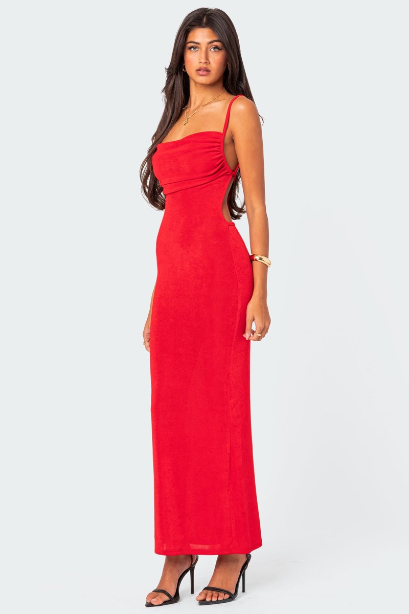 Edikted Clea Open Back Maxi Dress Maxi Dress Black | USA OM741864M0