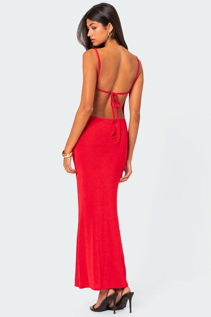 Edikted Clea Open Back Maxi Dress Maxi Dress Black | USA OM741864M0