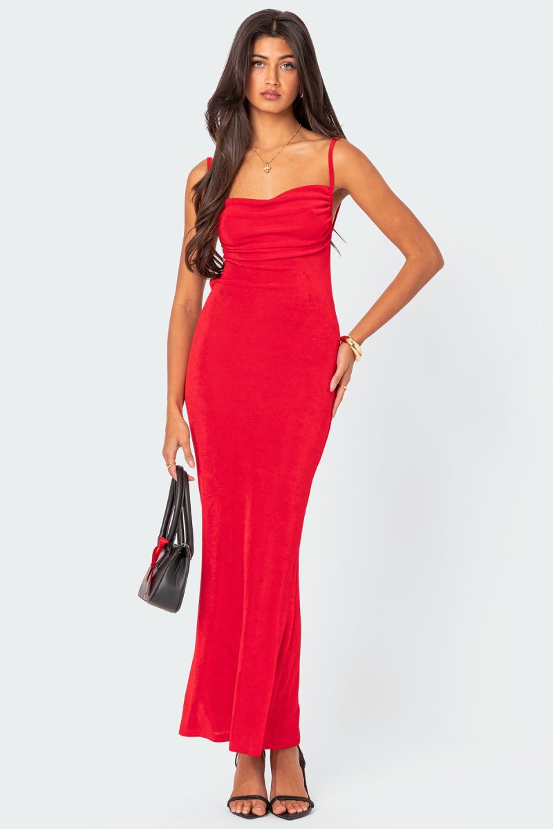 Edikted Clea Open Back Maxi Dress Maxi Dress Black | USA OM741864M0