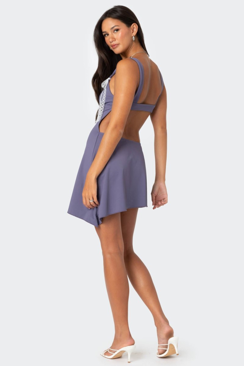 Edikted Cleo Open Back Mini Dress Pink | USA PK581708Y0