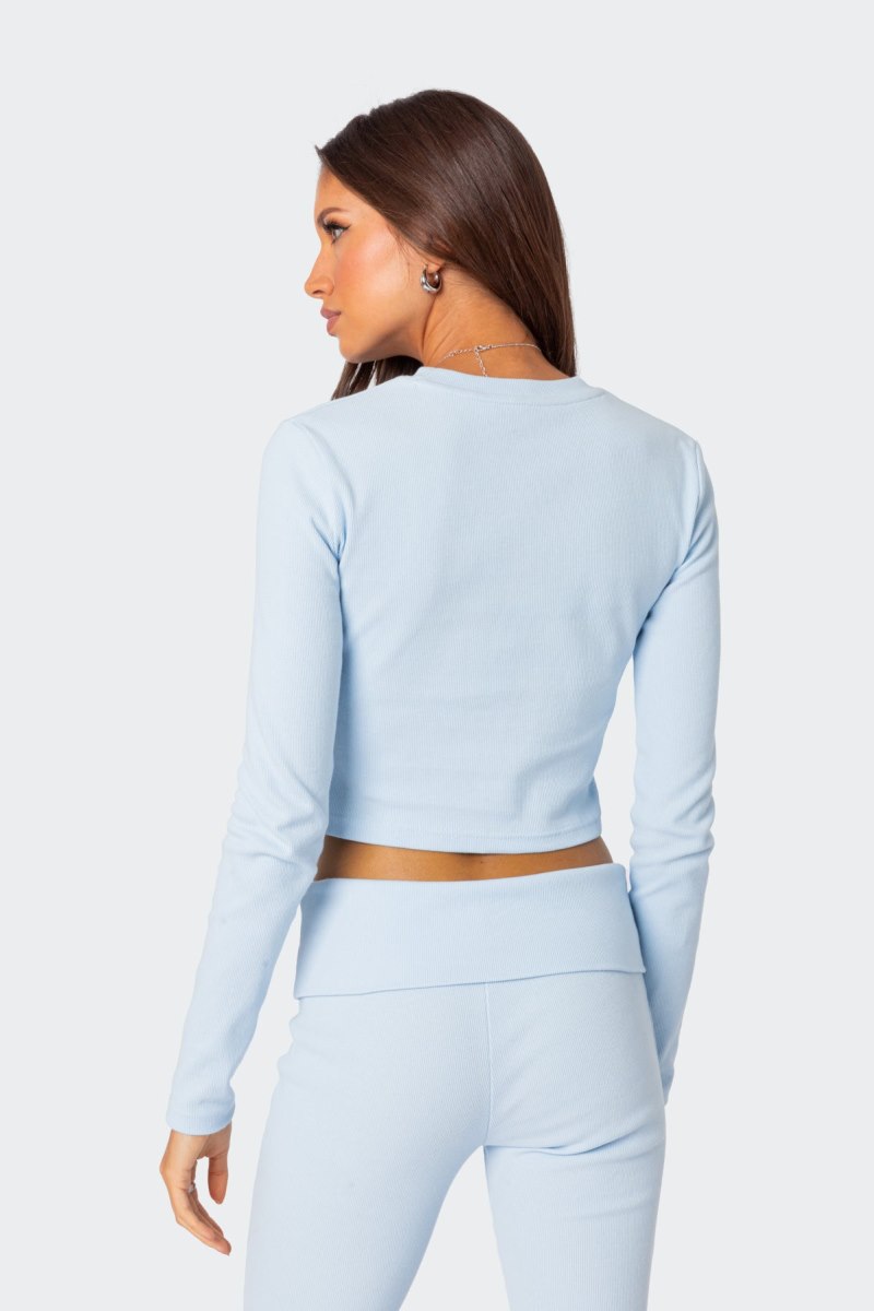 Edikted Coffee Break Ribbed Crop Tops Dark Gray | USA IO851845J3