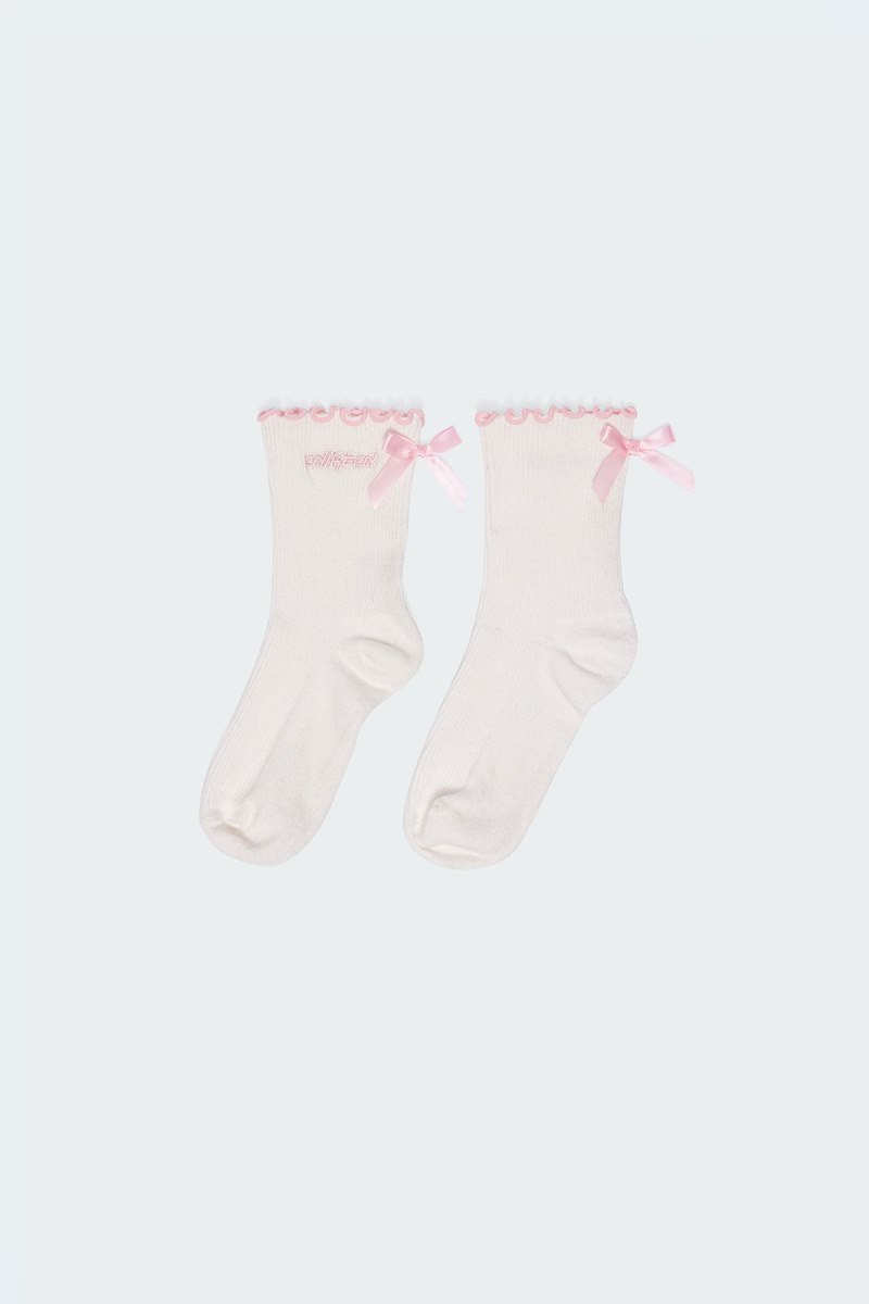 Edikted Contrast Frill Socks White | USA RL396039P9