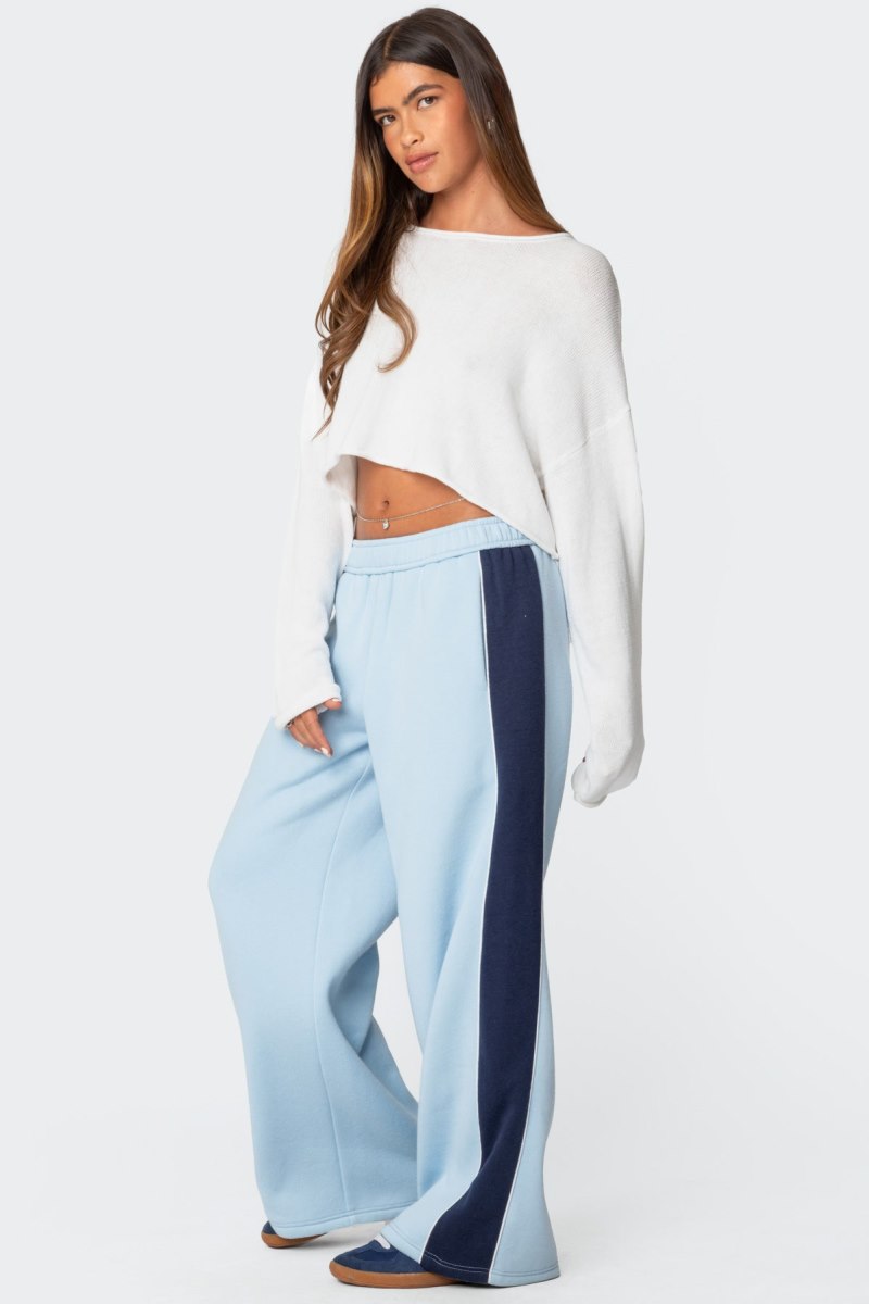 Edikted Contrast Panel Sweatpants Pants Light Blue | USA CZ753985A1