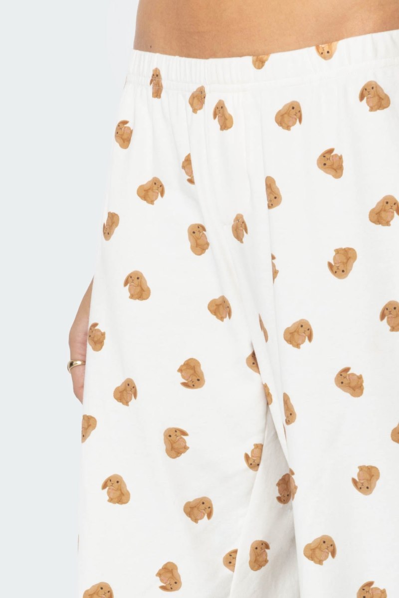Edikted Cottontail Pants White | USA UP612031C8