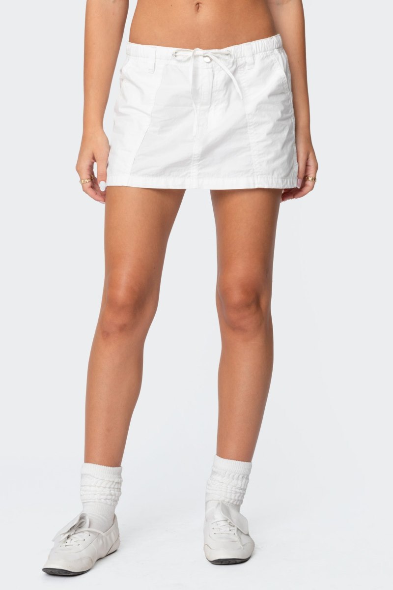 Edikted Crinkle Cargo Mini Skirts White | USA QN110691F4