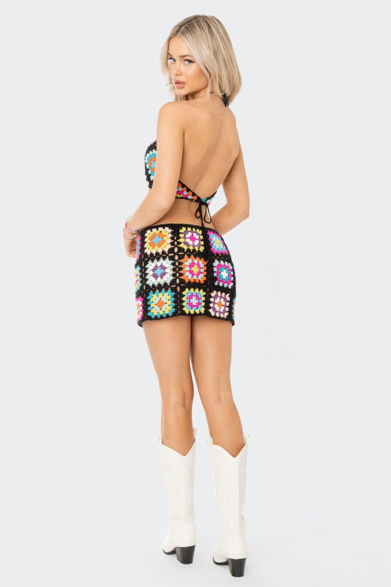 Edikted Crochet Crush Halter Knitted Tops Mix | USA HM646144Y5