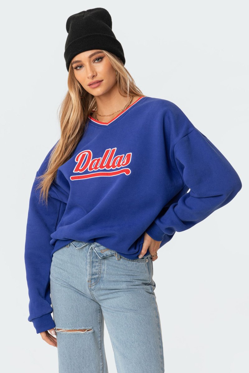 Edikted Dallas Sweatshirts Blue | USA WU435303M9