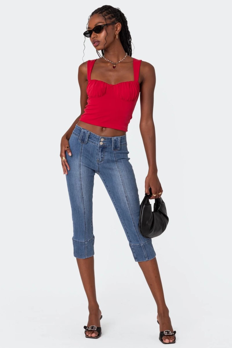 Edikted Danica Cupped Tank Top Red | USA FB222972W5