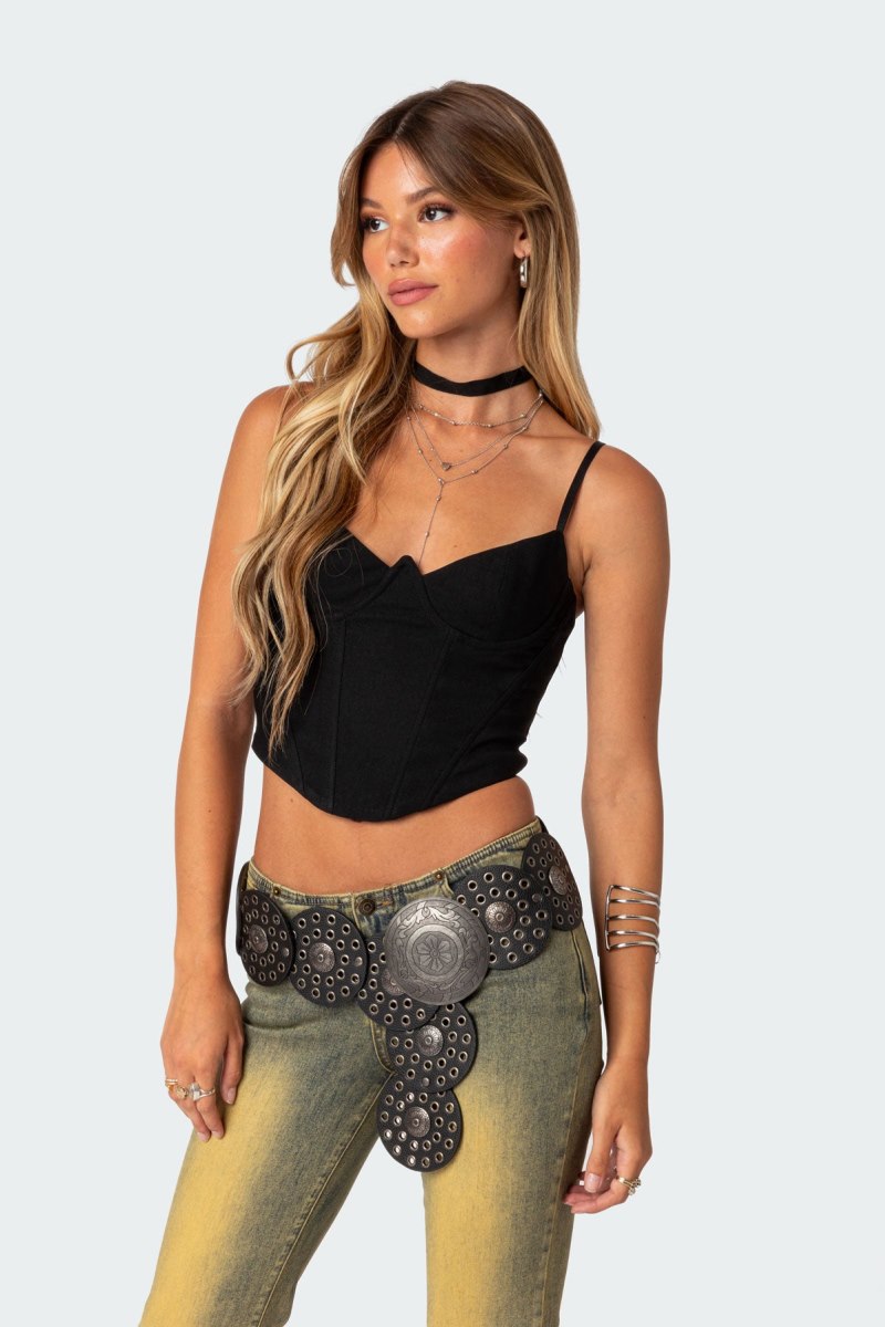 Edikted Dariah Corset Black | USA SH144524Y5