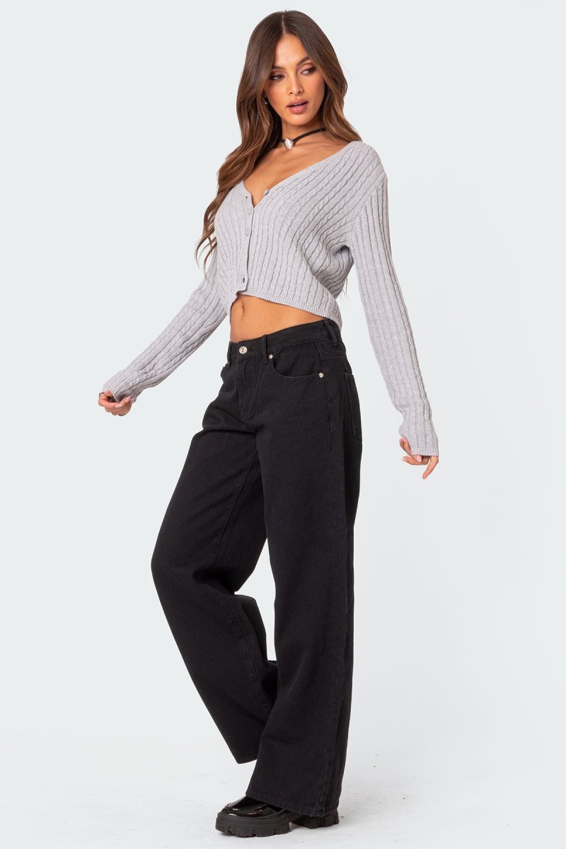 Edikted Daytime Low Rise Jeans Black | USA TR198949Q2