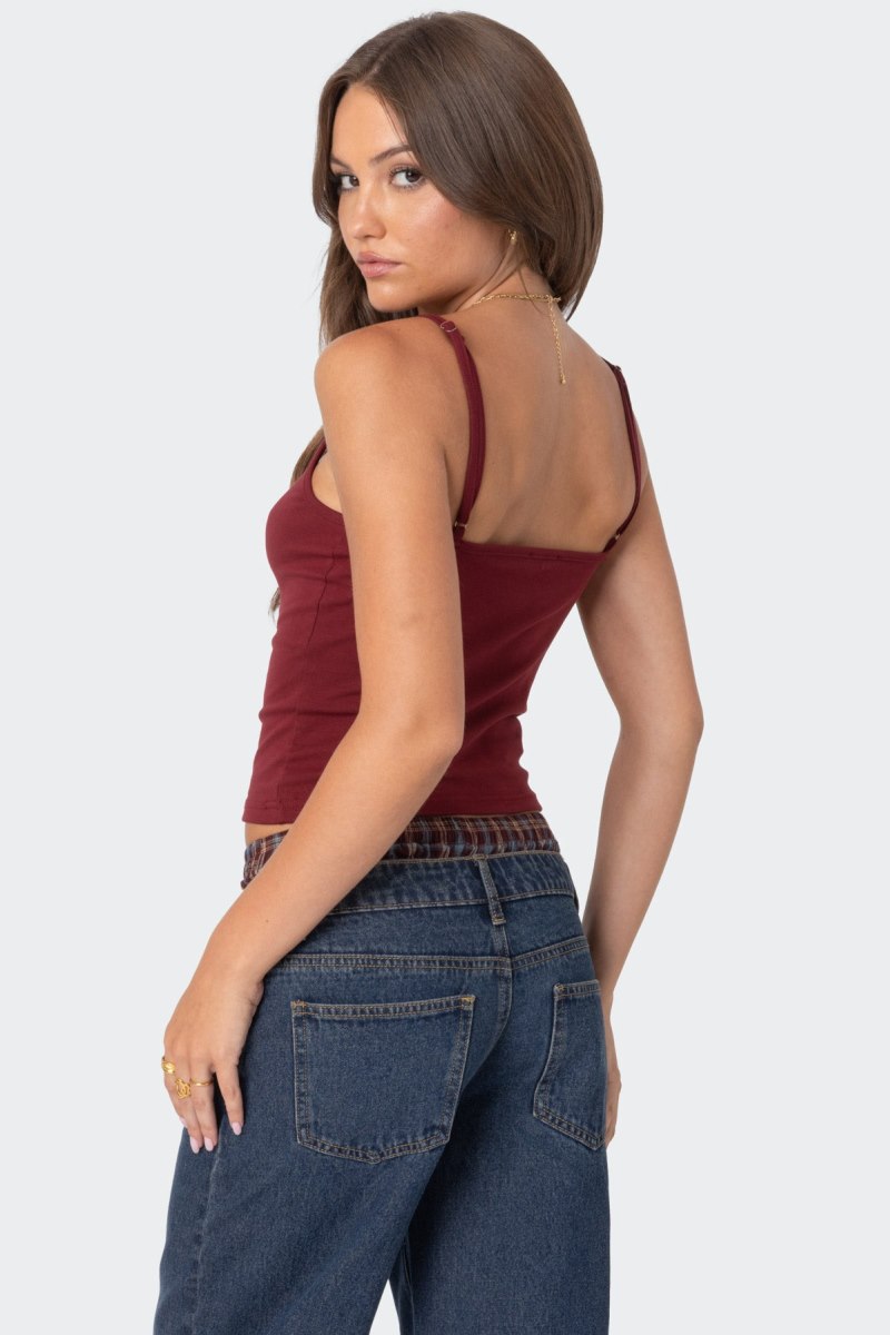 Edikted Deanna Tank Top Burgundy | USA UV288258I6