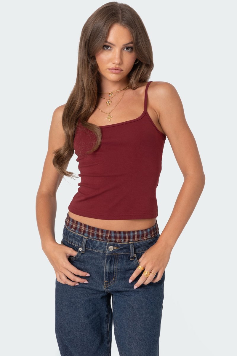 Edikted Deanna Tank Top Burgundy | USA UV288258I6