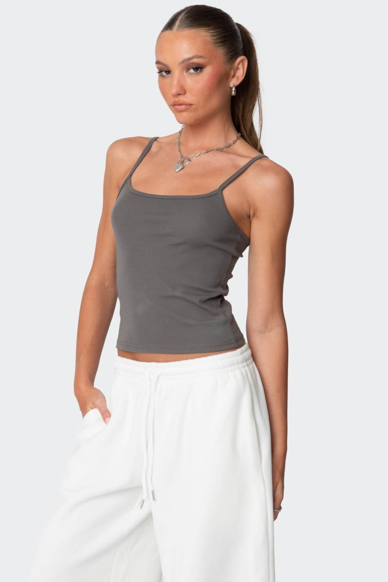 Edikted Deanna Tank Top Burgundy | USA VW977017C1