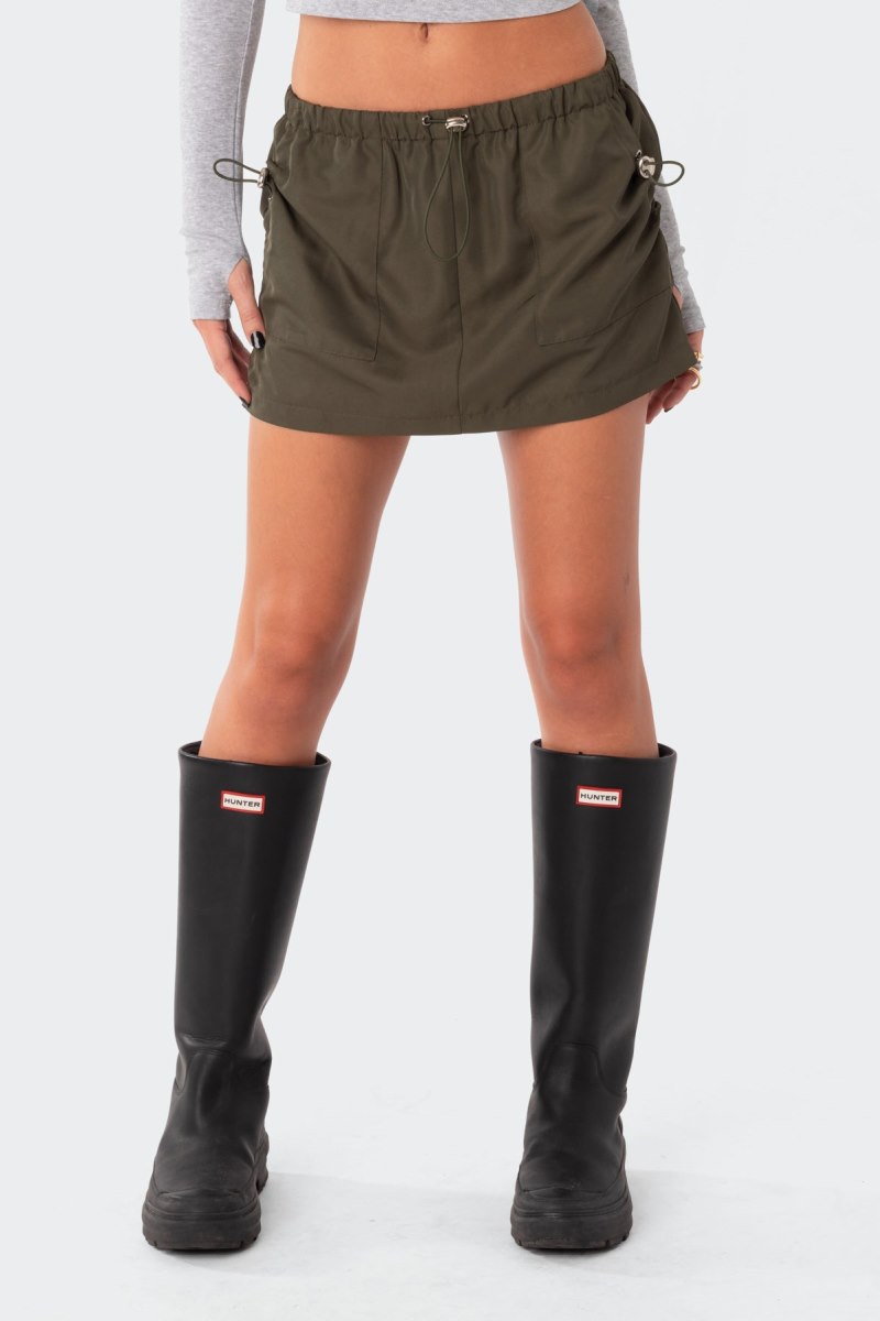 Edikted Delta Cargo Mini Skirts Olive | USA VS210731T0