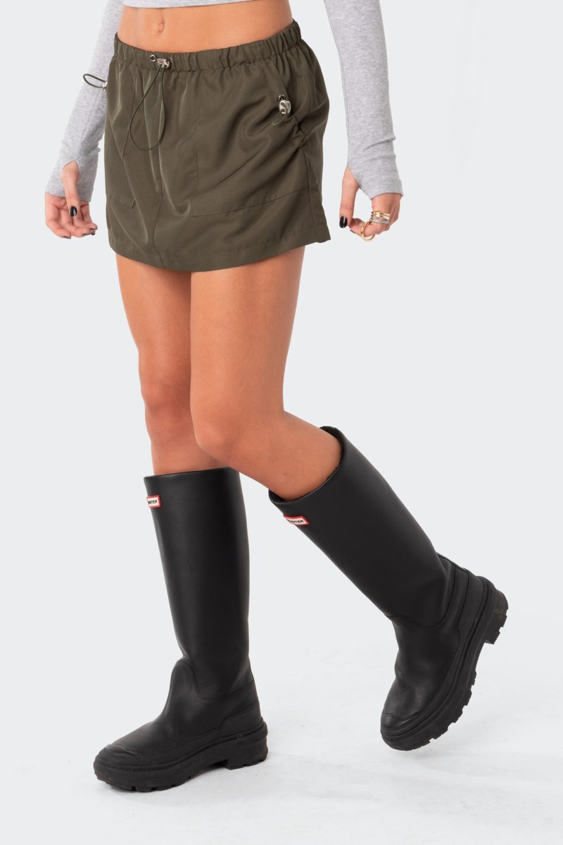 Edikted Delta Cargo Mini Skirts Olive | USA VS210731T0