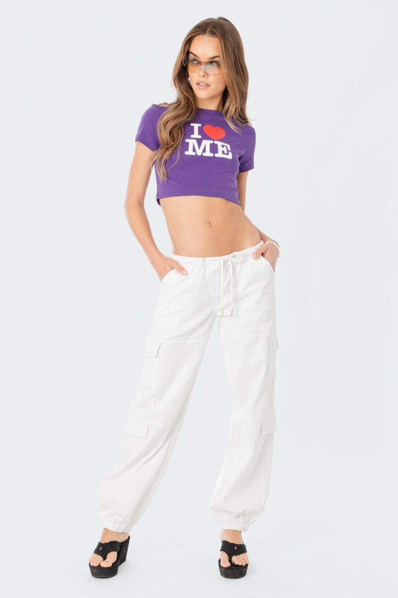 Edikted Denver Relaxed Cargo Pants White | USA MT147684D2