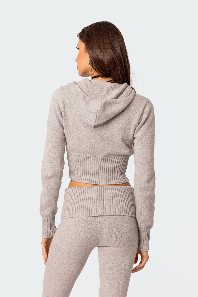 Edikted Desiree Knitted Hooded Cardigan Black | USA JD984088S0