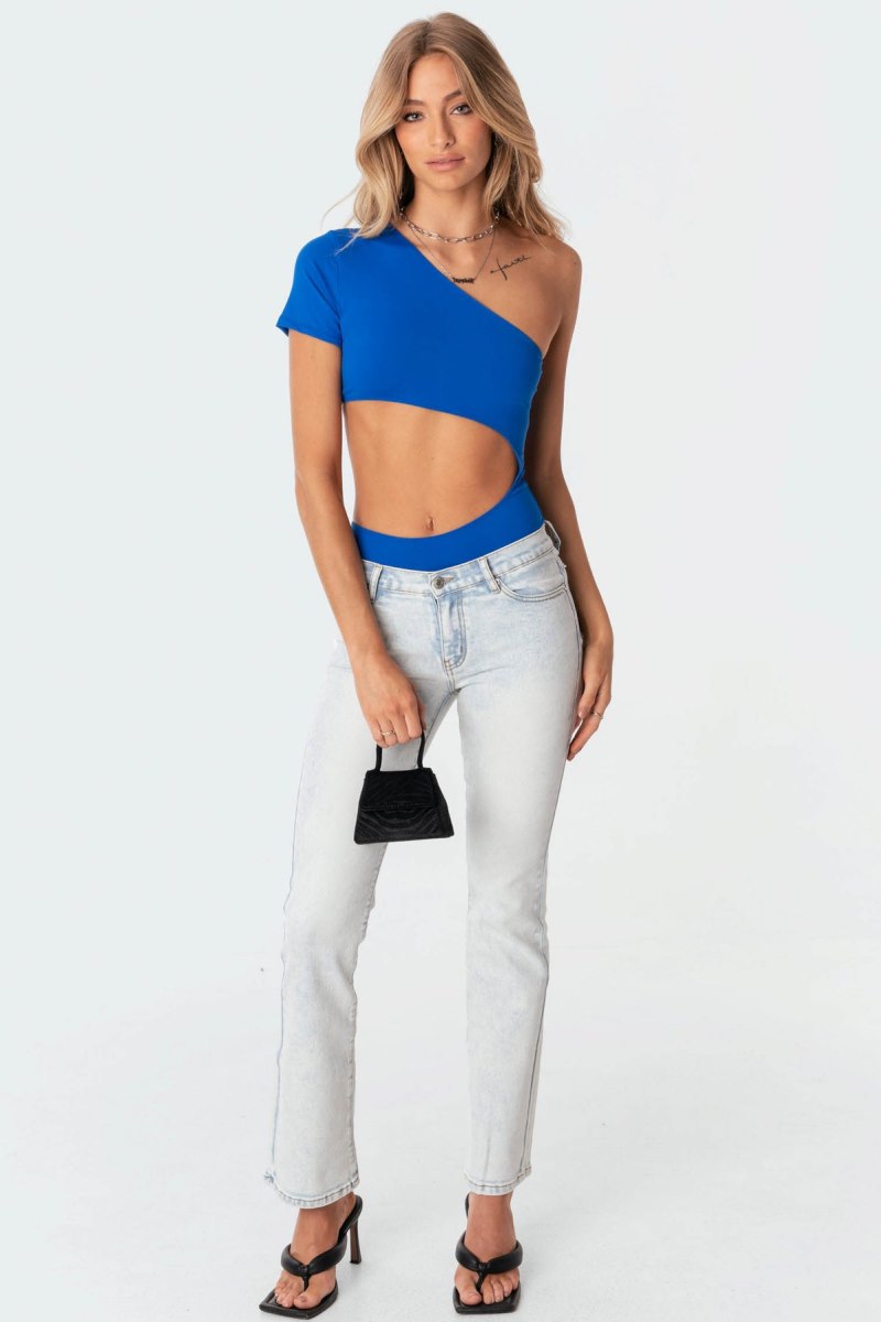 Edikted Diana Cut-Out Bodysuit Blue | USA SR724862H4