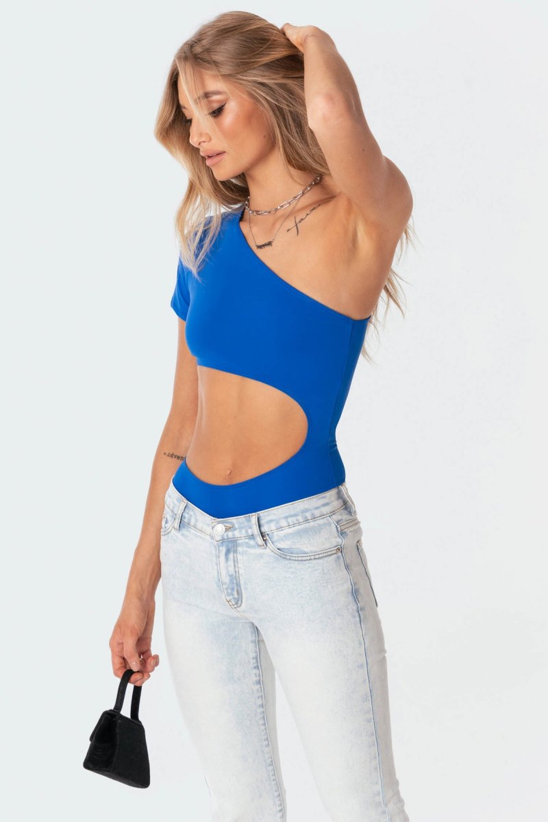 Edikted Diana Cut-Out Bodysuit Blue | USA SR724862H4