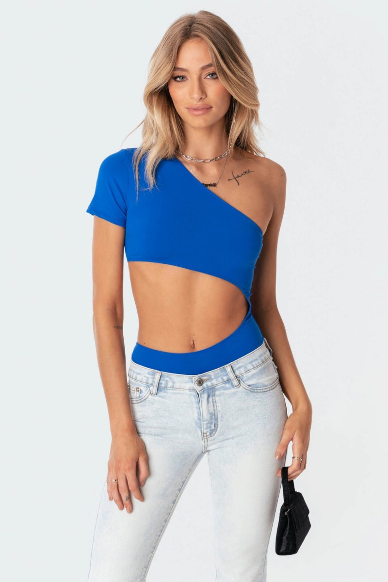 Edikted Diana Cut-Out Bodysuit Blue | USA SR724862H4