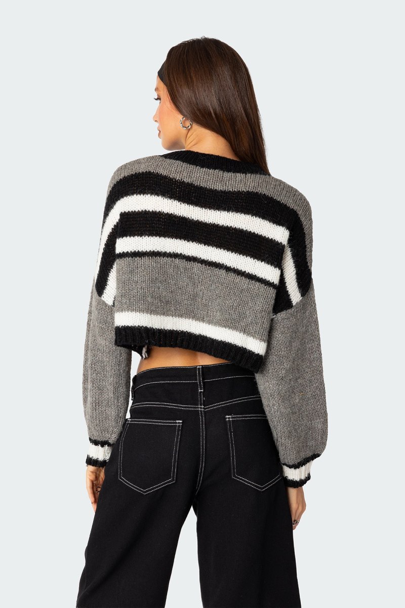 Edikted Don Cropped Sweater Long Sleeve Tops Mix | USA MJ134153J5