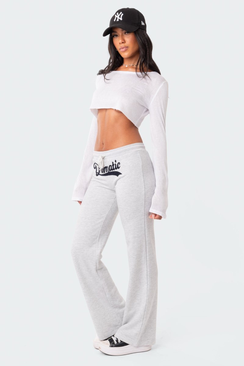 Edikted Dramatic Low-Rise Sweatpants Gray | USA RJ050635E7