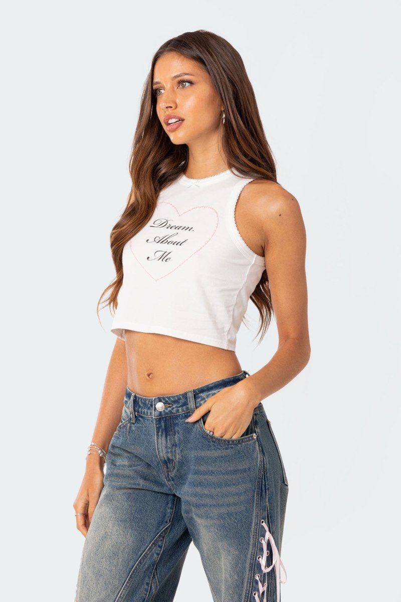 Edikted Dream About Me Tank Top White | USA WN777137F4