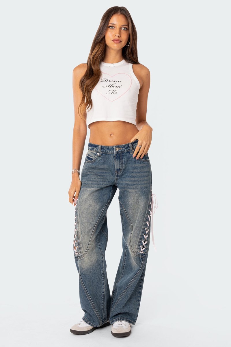 Edikted Dream About Me Tank Top White | USA WN777137F4