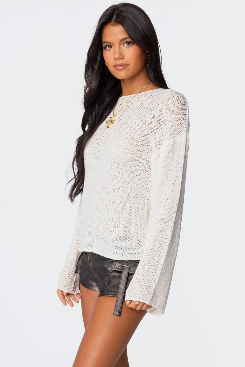 Edikted Drop Shoulder Light Knit Sweater Black | USA ZE944304H7