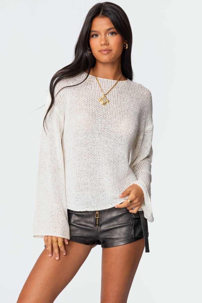 Edikted Drop Shoulder Light Knit Sweater Black | USA ZE944304H7