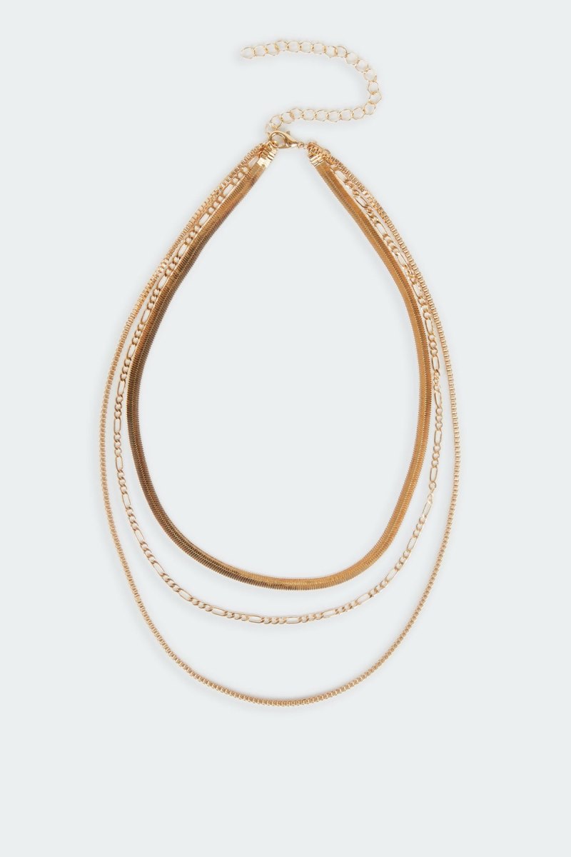 Edikted Eclectic Layered Necklaces Gold | USA IX316451V2
