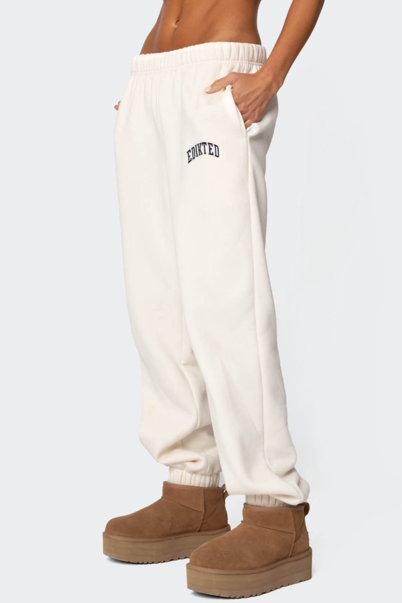 Edikted Edikted Babe Oversized Sweatpants Pants Cream | USA TG711261D7