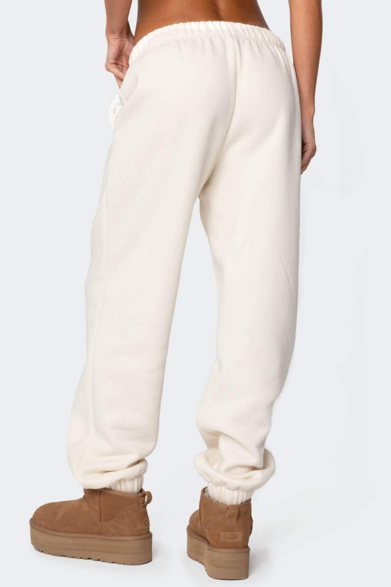 Edikted Edikted Babe Oversized Sweatpants Pants Cream | USA TG711261D7