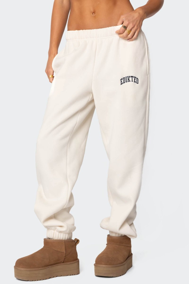 Edikted Edikted Babe Oversized Sweatpants Cream | USA TH709200J0