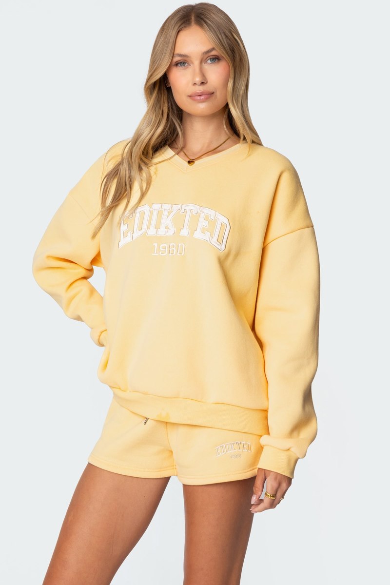 Edikted Edikted Girl Sweatshirts Yellow | USA LQ159425B3