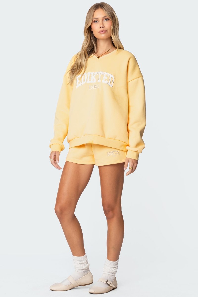 Edikted Edikted Girl Sweatshirts Yellow | USA LQ159425B3