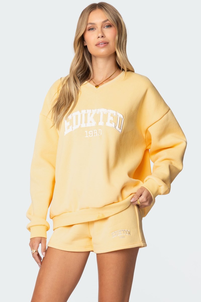 Edikted Edikted Girl Sweatshirts Yellow | USA LQ159425B3
