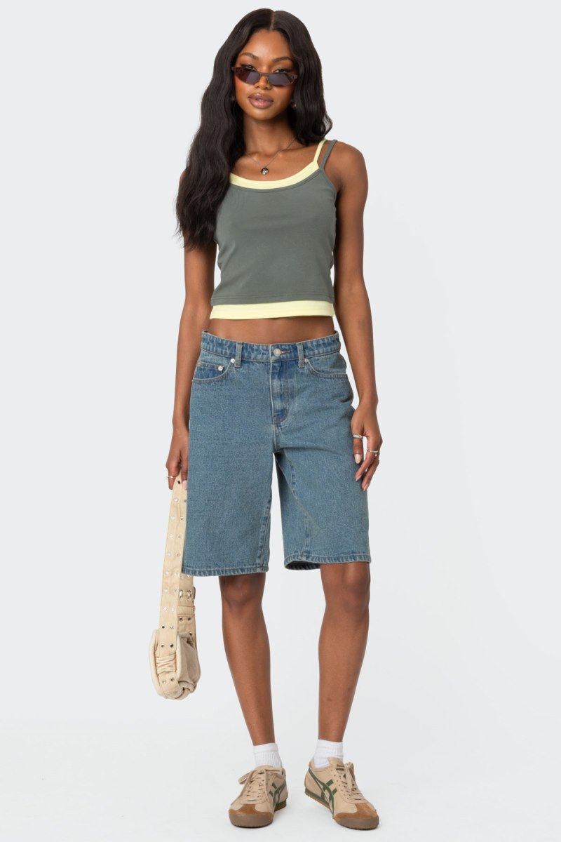 Edikted Element Layered Tank Top Light Pink | USA NL348344N0