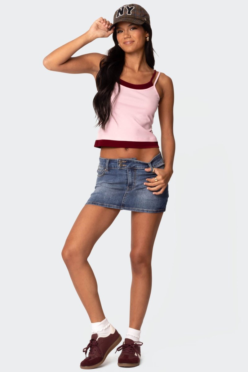 Edikted Element Layered Tank Top Light Pink | USA FZ981898R5