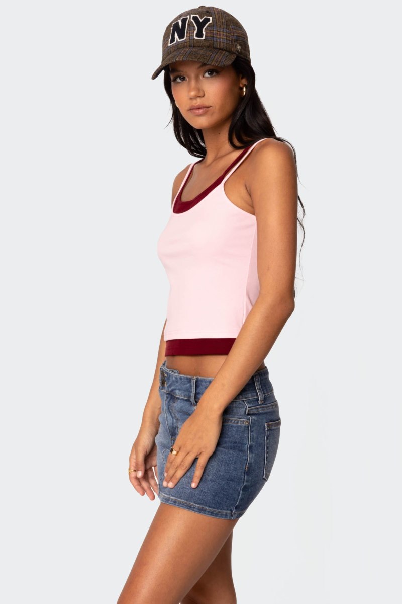Edikted Element Layered Tank Top Light Pink | USA FZ981898R5