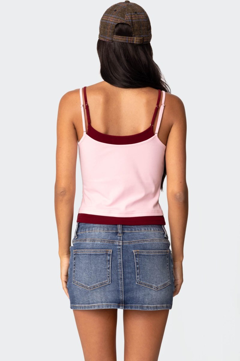 Edikted Element Layered Tank Top Light Pink | USA FZ981898R5