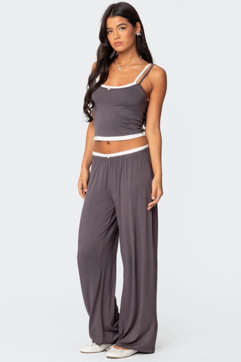 Edikted Elsa Layered Tank Top Gray | USA BW070367V7